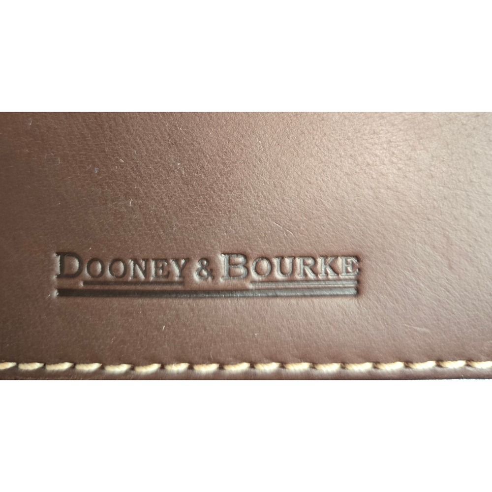 Dooney Bourke Brown Leather Slim Bifold Long Wallet Clutch Organizer - Picture 3 of 11